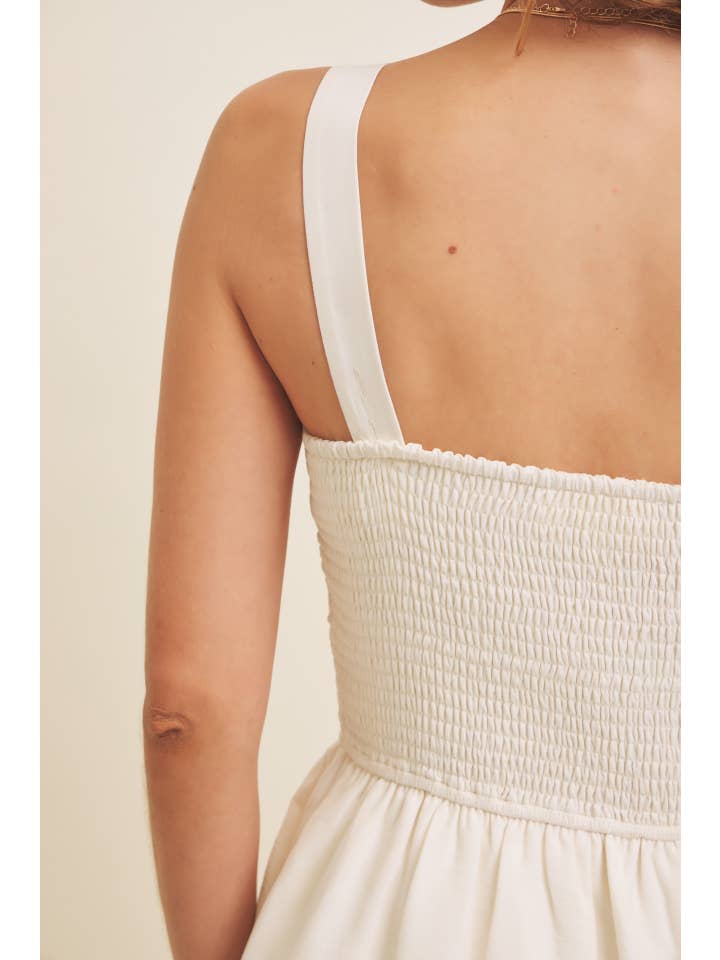 in february - Wholesale Dress - Women's - CONTRAST BINDING WITH BOW MIDI DRESS IN TIERED RUFFLES 12