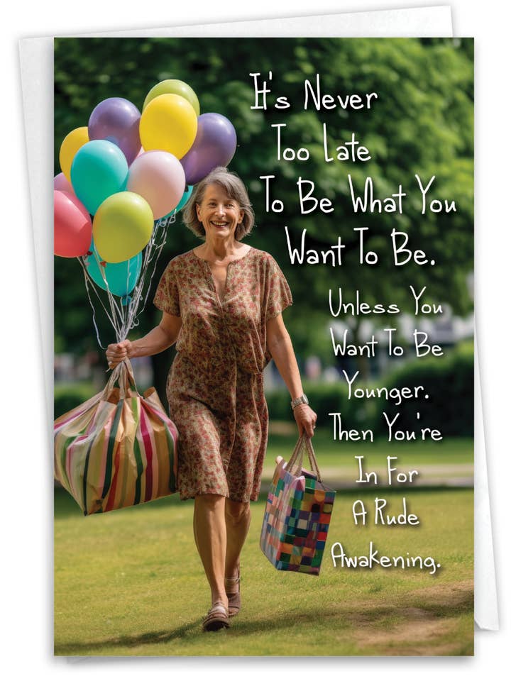 1 Cartão de Dia das Mães Engraçado - Nunca é Tarde Demais Mãe - NobleWorks por atacado de NobleWorks