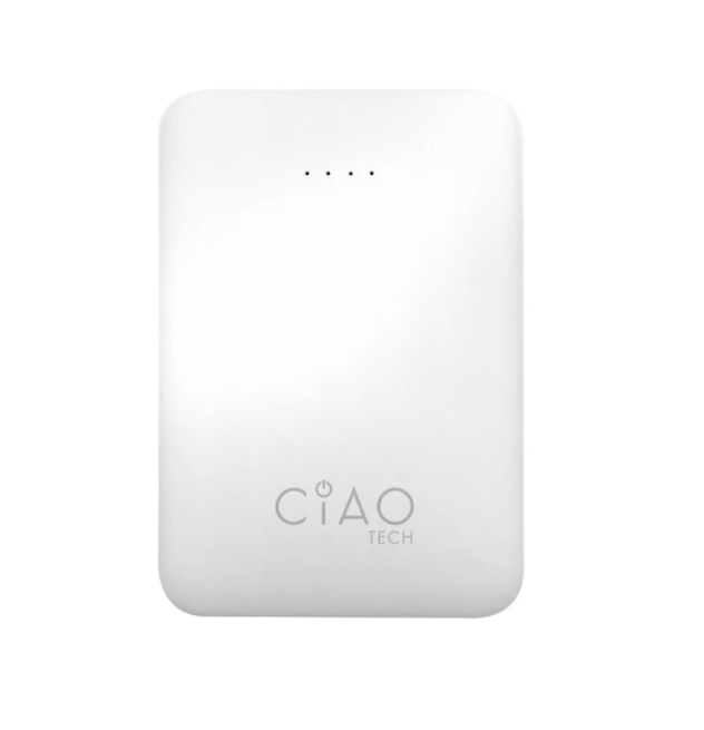 Lifeware Group LLC - Wholesale Portable Charger - CIAO Tech Portable 5,000 mAh Solid Slim Powerbank-  White2