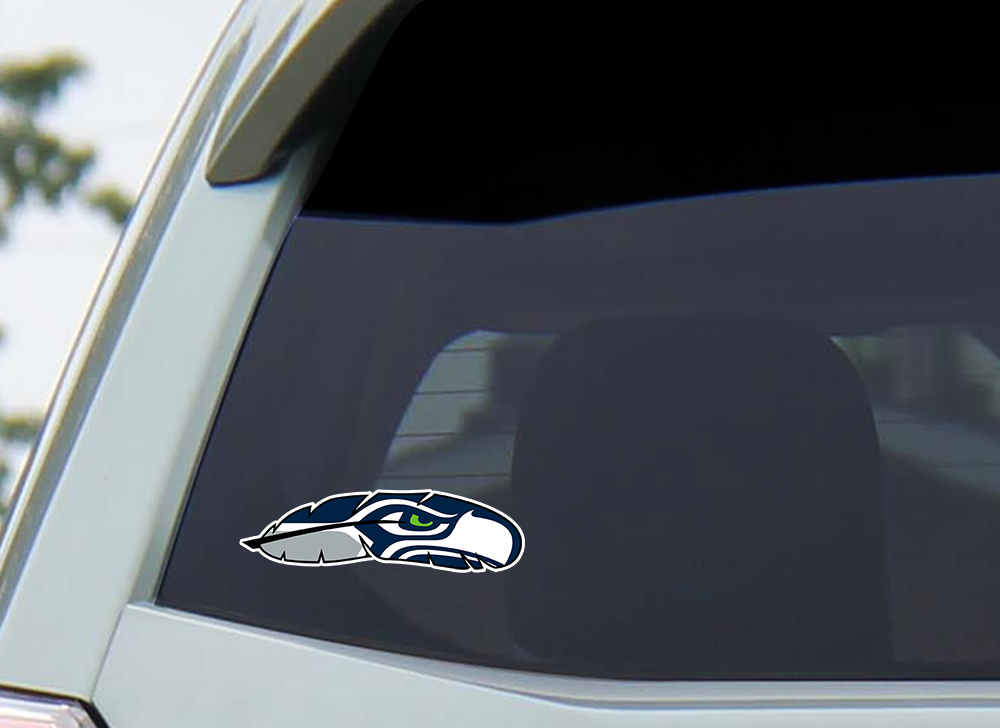 Discovery Stickers - Wholesale Sticker - Seattle Seahawks Logo Feather Vinyl Sticker3