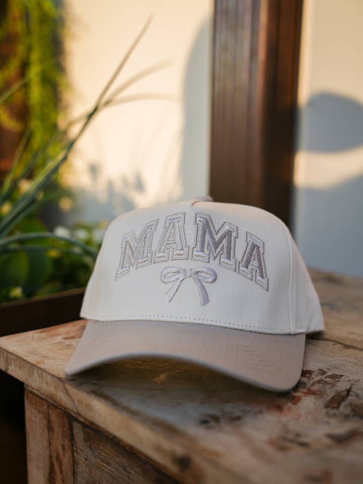 CAPPELLO DA BASEBALL IN TELA MAMA BOW per la vendita all'ingrosso da parte di Summer Tees