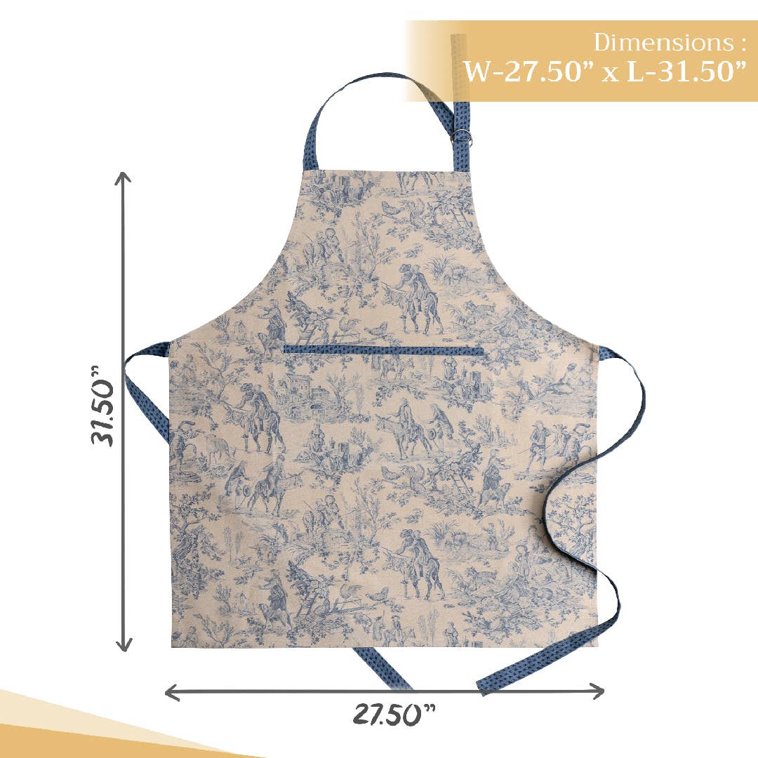 Maison d'Hermine - Design in Every Thread - Wholesale Apron - Apron 100% Cotton - Everyday Cooking - The Miller - Blue3