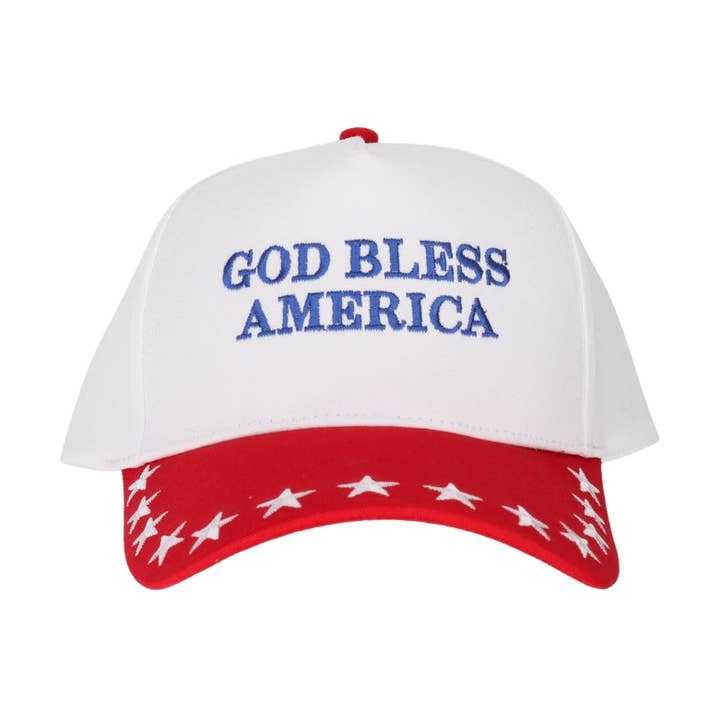 Cappello trucker in tela "Dio benedica l'America" per la vendita all'ingrosso da parte di Stitch Your Style