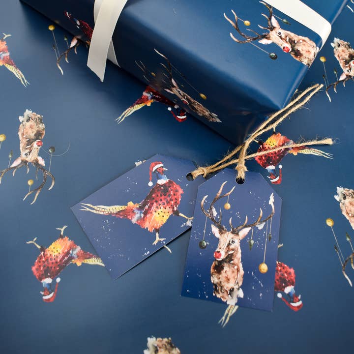 studio frewb - Wholesale Gift Tag - British Wildlife Christmas gift tags (6 tags per pack)2