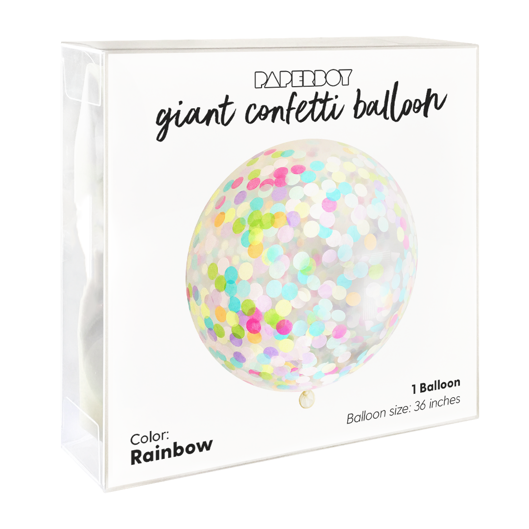 Paperboy - Wholesale Balloon - Jumbo Confetti Balloon - Rainbow1