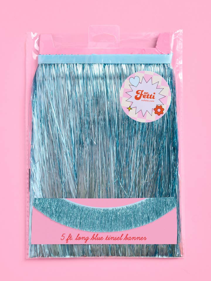 Bannière à Franges Bleues | feuille bleue, décor en guirlande, toile de fond de fête pour la vente par xo, Fetti