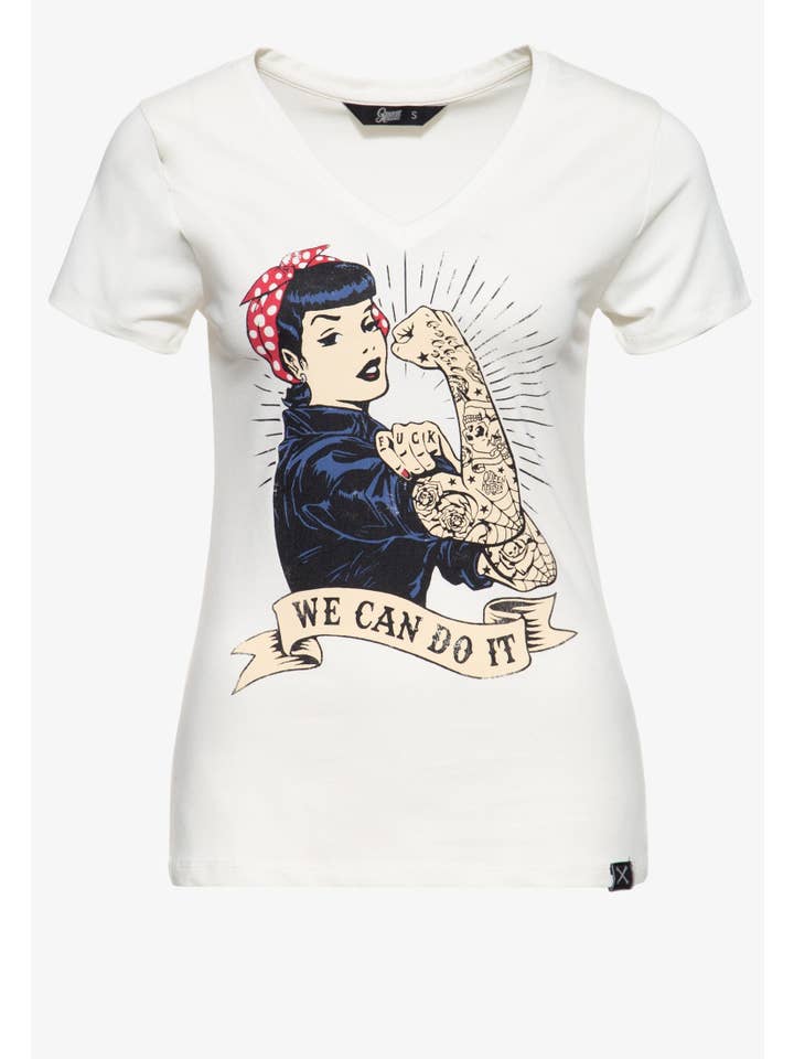 KING KEROSIN - Wholesale Screen Printed T-Shirt - Women's - Short-sleeve shirt "We can do it - Inked"