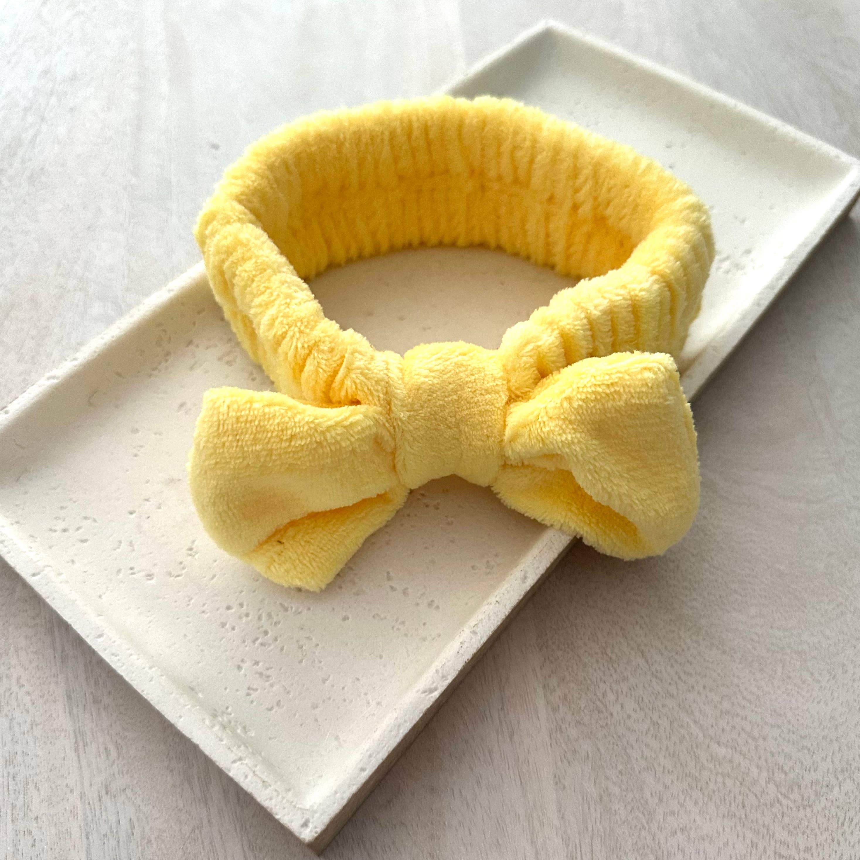 GreenWave - Wholesale Spa Headband - Coquette Beauty Spa Bow Headband Yellow1