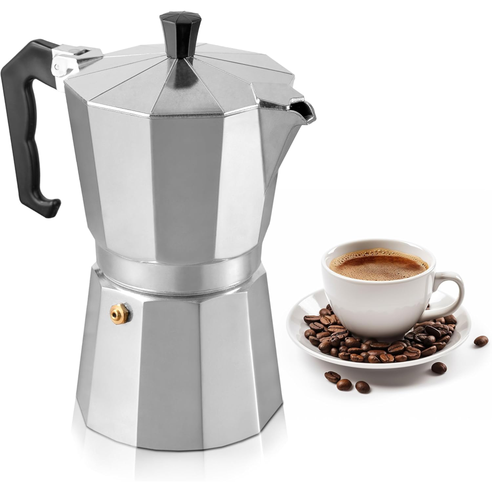 Mixpresso - Wholesale Percolator - Mixpresso 9 Cup Moka Pot Cuban Coffee Maker, Moka Pot for Gas, Electric Stove Top, Classic Italian Coffee Maker, Stovetop Espresso Maker, Camping Pot Makes 9 Espresso Cup 14 Oz0