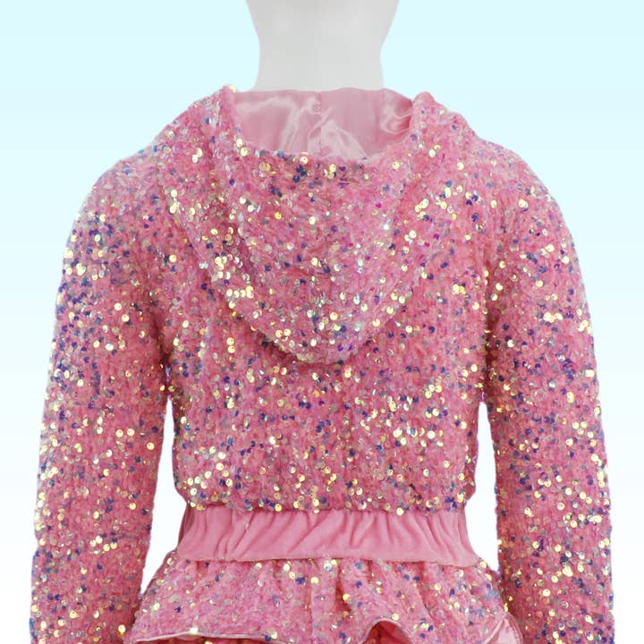 Ellie and Mila - Venta al por mayor Conjunto de camiseta y pantalón - Niños - Conjunto de dos piezas rosa con lentejuelas4