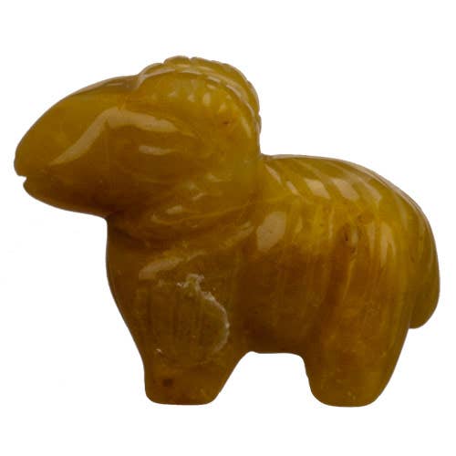 Gravure Ram, 38 mm, gele jade voor wholesale door EHAWA