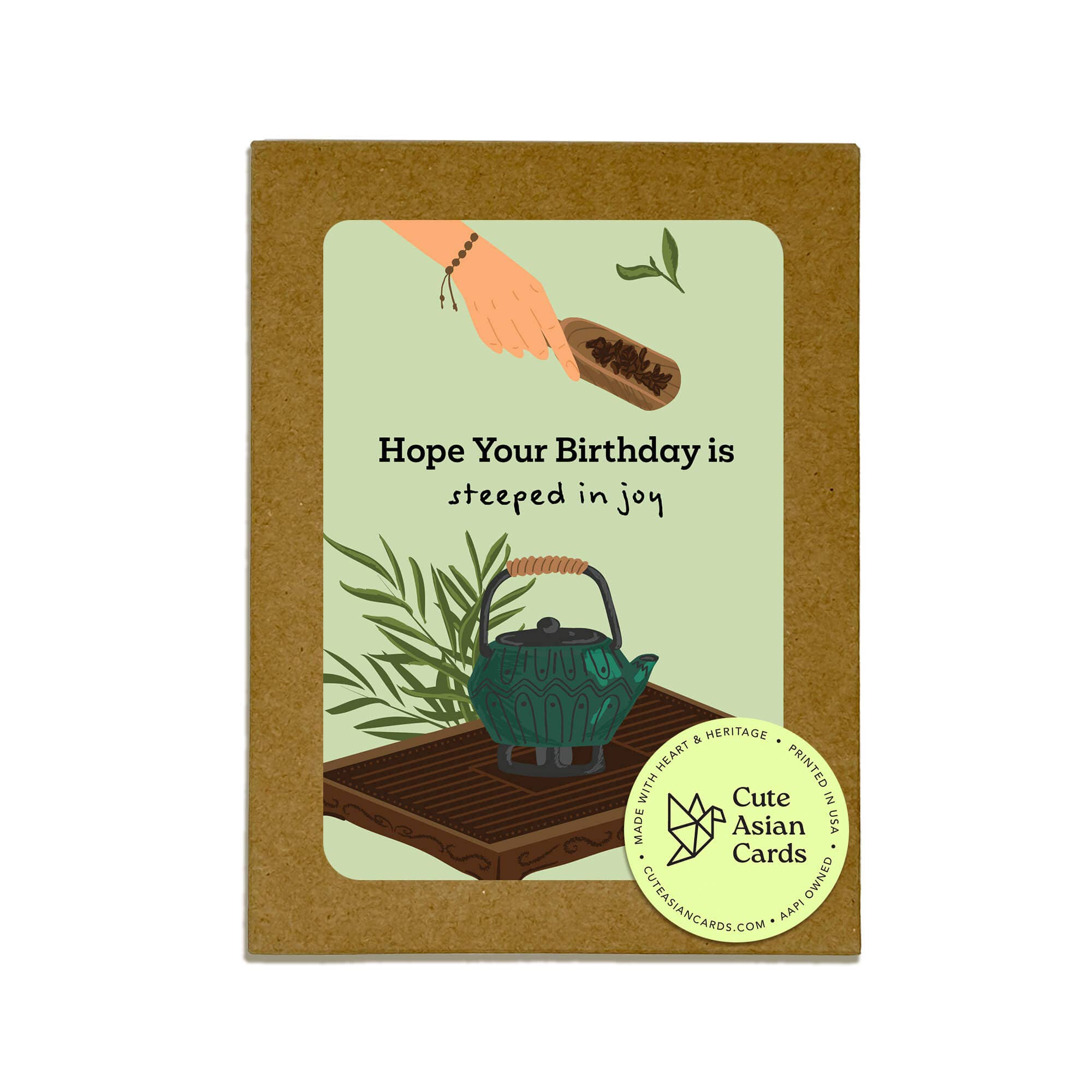 Cute Asian Cards - Wholesale Birthday Card - Green Tea 8 Assorted Birthday Cards | Asian Pack of Greetings Box Set1