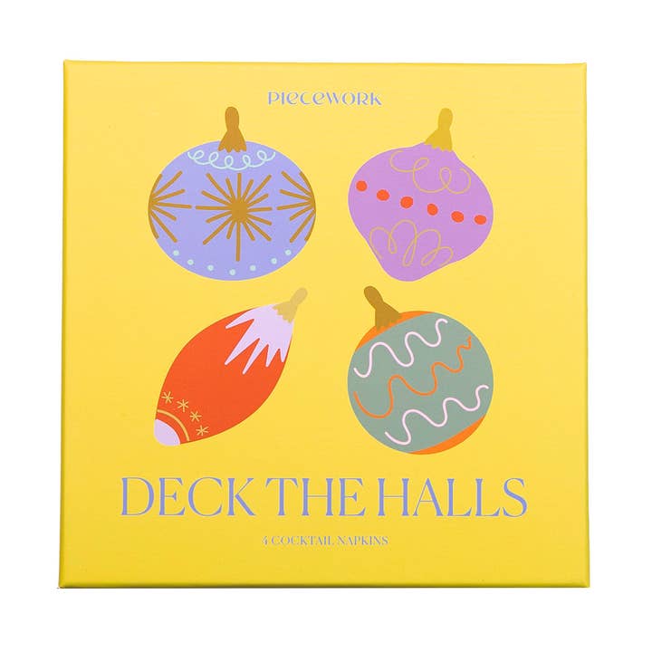 Serviettes à cocktail "Deck the Halls" - Lot de 4 pour la vente par Piecework