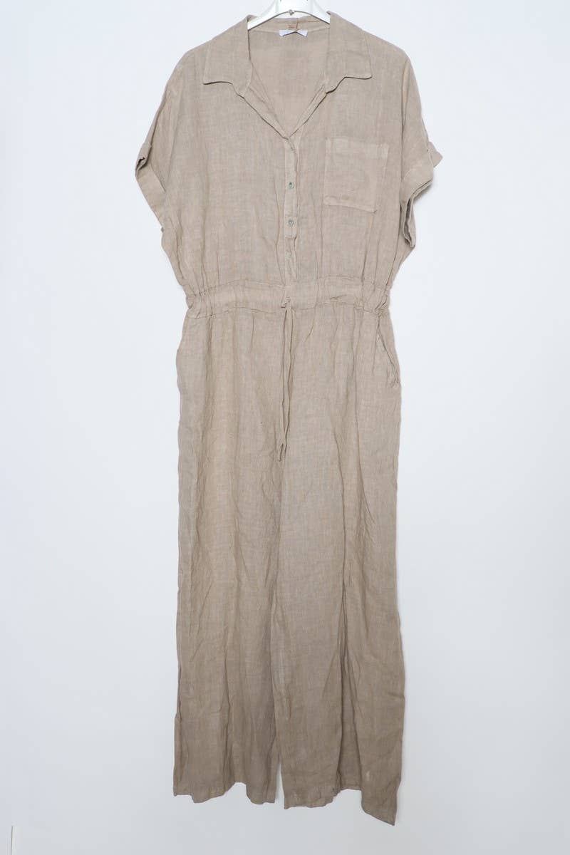 LÉA & LUC – Macacão - Mulher por atacado – Macacão feminino 100% linho REF.219025