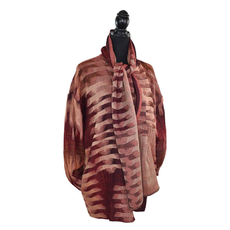 Dupatta Designs - Vente Manteau – femme - Veste-pull ample à fermeture éclair avec écharpe intégrée7