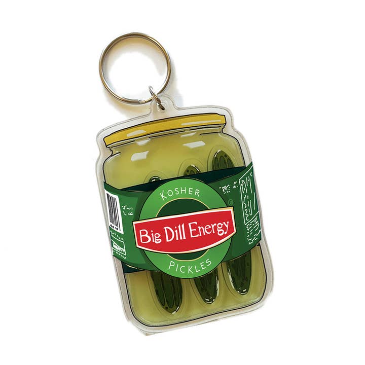 Kosher Dill Pickle Shaker Keychain for wholesale by Drawn Goods