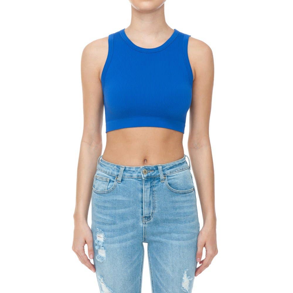 Paperdoll – Großhandel Tanktop – Damen – GERIPPTES, KURZ GESCHNITTENES, NAHTLOSES TANKTOP MIT RUNDHALSAUSSCHNITT9