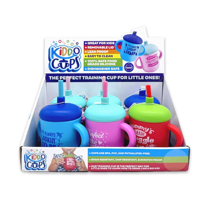 Novelty Brands - Wholesale Drinking Glass/Cup - Kids & Baby - Silicone Toddler Kids Training Cups Assortment - 6/Display0