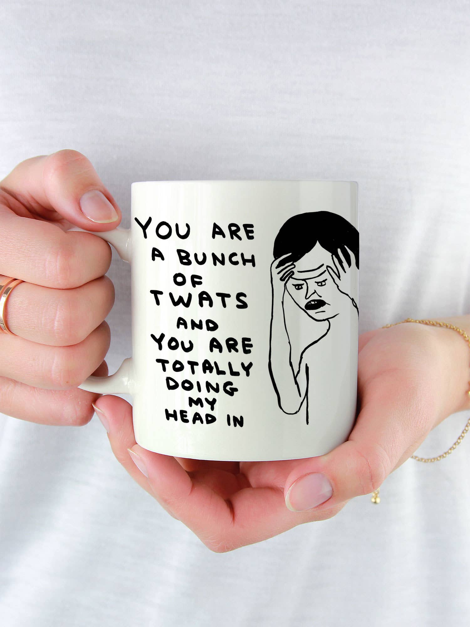 David Shrigley x Brainbox Candy - Vendita all'ingrosso Tazza - Tazza Divertente Regalo David Shrigley - Mucchio di Idioti2