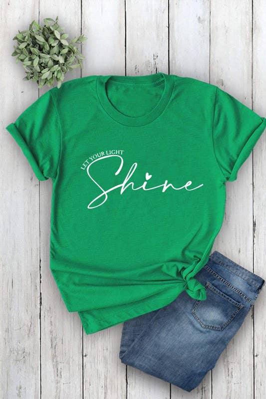 Top Avenue – Engroshandel T-shirt med print - Dame – Lad dit lys skinne, Unisex rund hals kortærmet T-shirt10