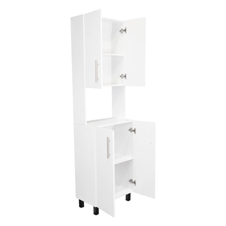 Bianco Dispensa da cucina Linden 76,8" alta con due armadi in vendita all'ingrosso su Faire8