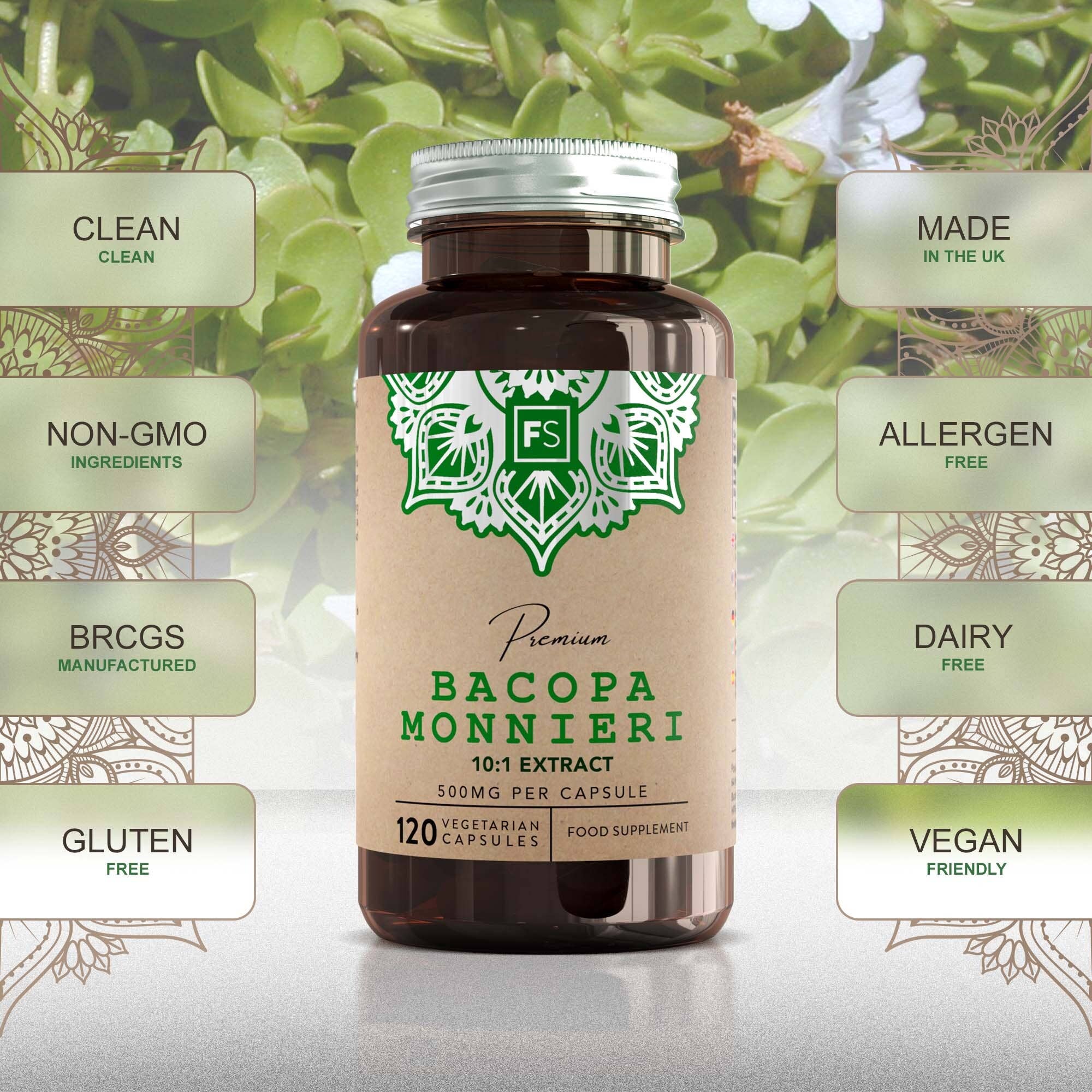 Focus Supplements – wholesale Oral supplement/vitamin – Bacopa Monnieri (500mg) 120 Capsules4