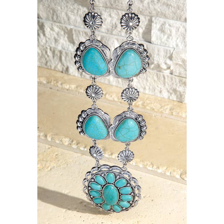 Western Semi Stone Concho Necklace for wholesale on Faire