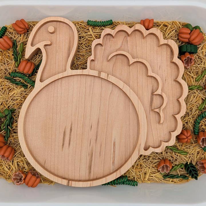 Turkey Sensory Play Tray - Large for wholesale by Carved Together Co