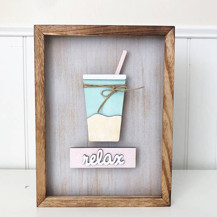 Foundations Decor Simply Framed - Relax drink DIY kit for wholesale by Foundations Decor