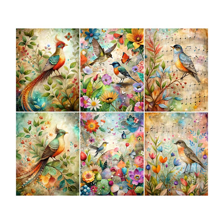 Fantasievogels 1 Rijstpapier, 8 x 10,5 inch (A4) voor wholesale door Craft Kreatively