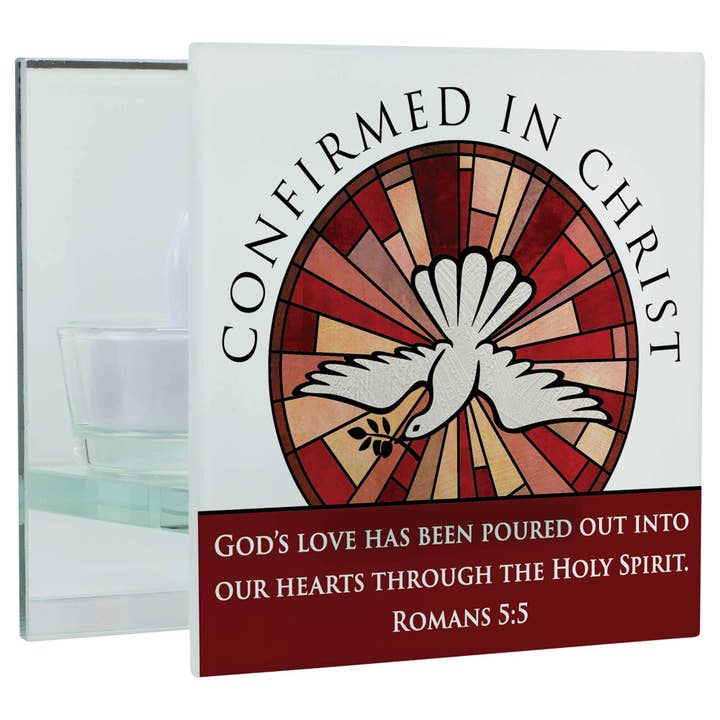 Tealight Confirmed In Christ Romans 5:5 for wholesale by Cottage Garden