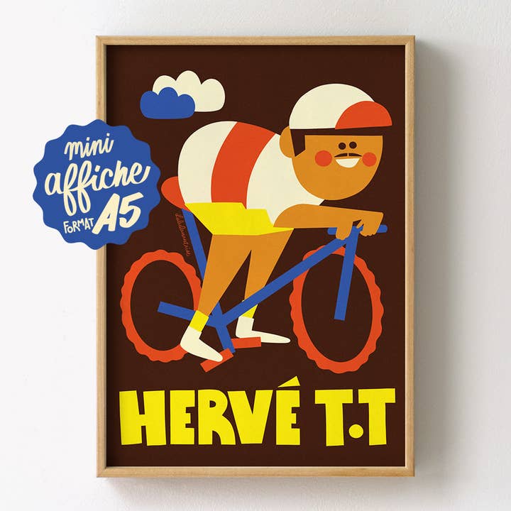 Hervé TT - Affichette A5 pour la vente par Lulu la nantaise