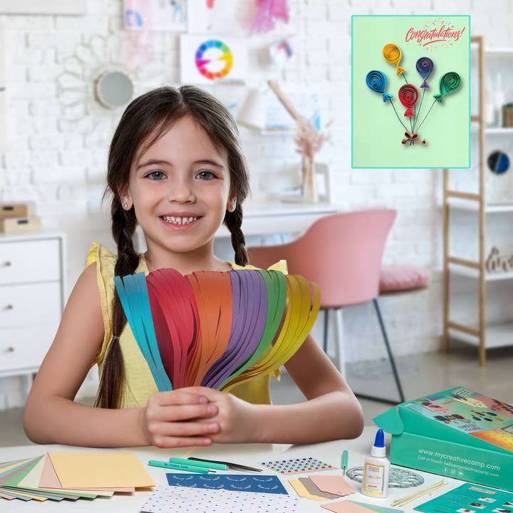 My Creative Camp LLC - Wholesale DIY Craft Kit - Greeting Card Quilling Kit - DIY Craft Kit for Kids + Adults
