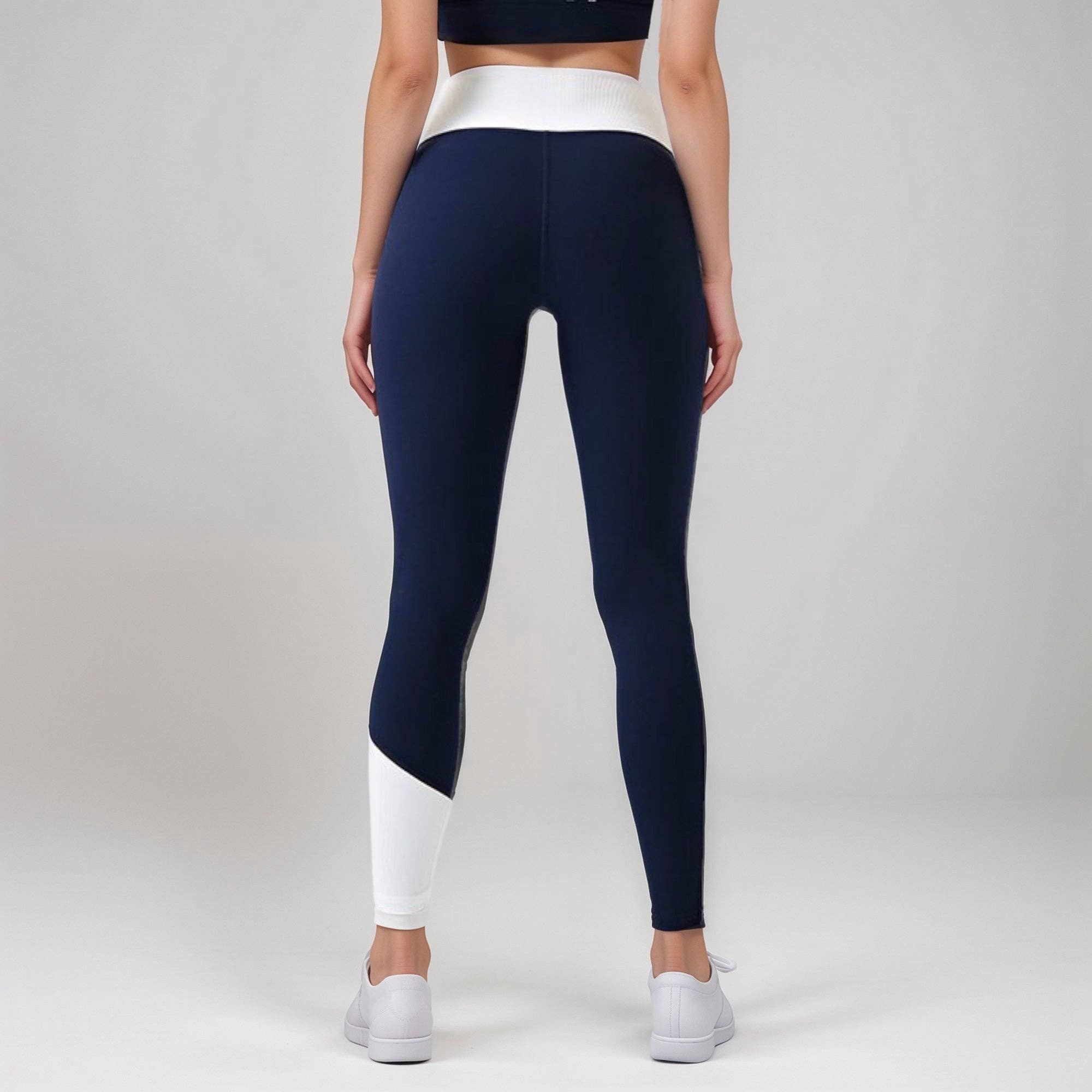 Active by Anna-Kaci – Leggings de desporto/casuais - Mulher por atacado – Leggings de Cintura Alta para Mulher com Painel de Contraste e Bloco de Cor17
