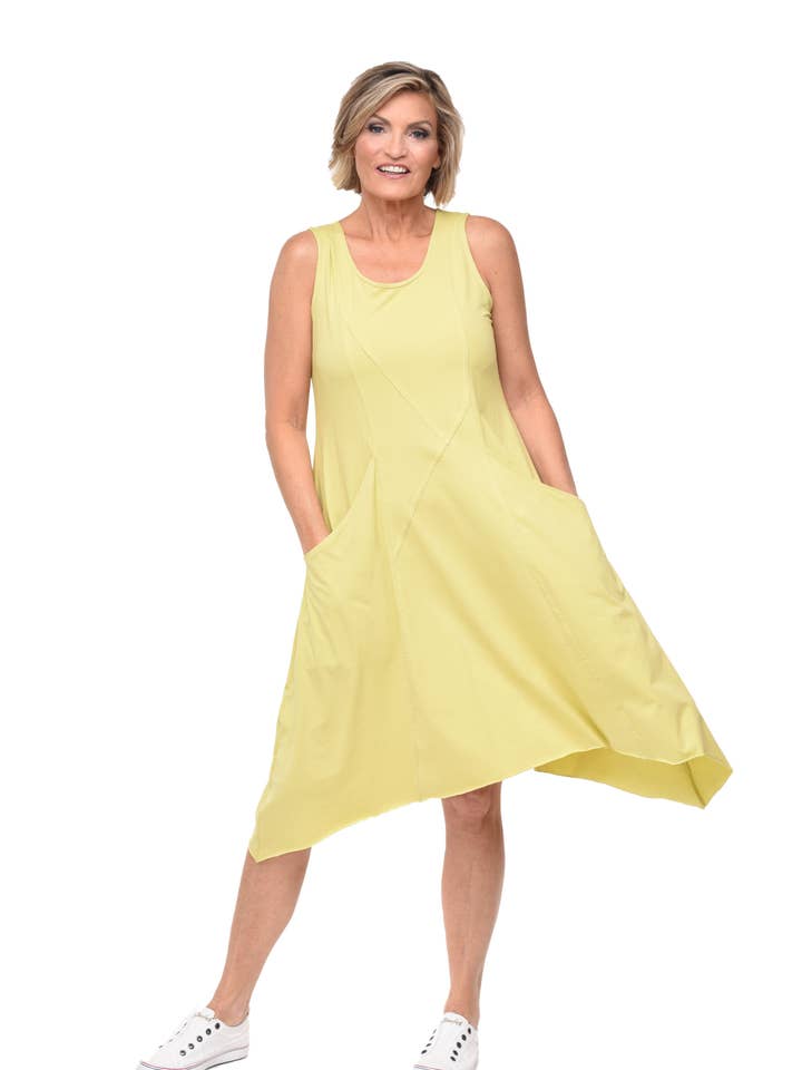 L149 Emmy Dress in Lime* for wholesale by Tulip Clothing