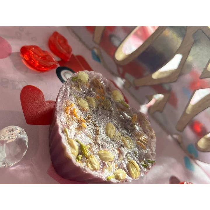 Jasmine & Calendula Purple Heart Soap Bar for wholesale by Rubbed In Diamonds