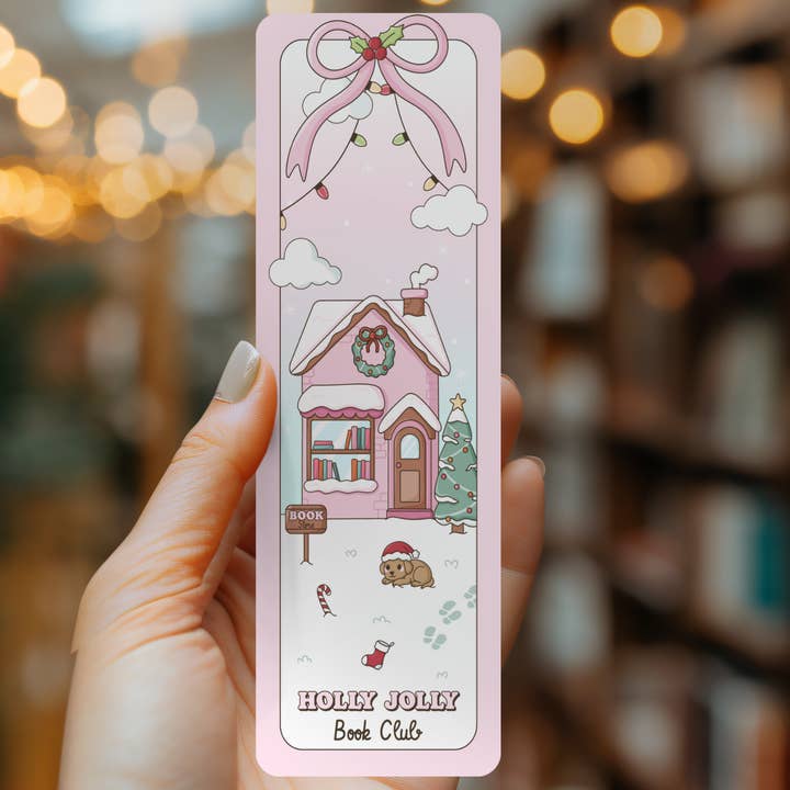 Indie Heart Studio - Wholesale Bookmark - Holly Jolly Book Club Bookmark
