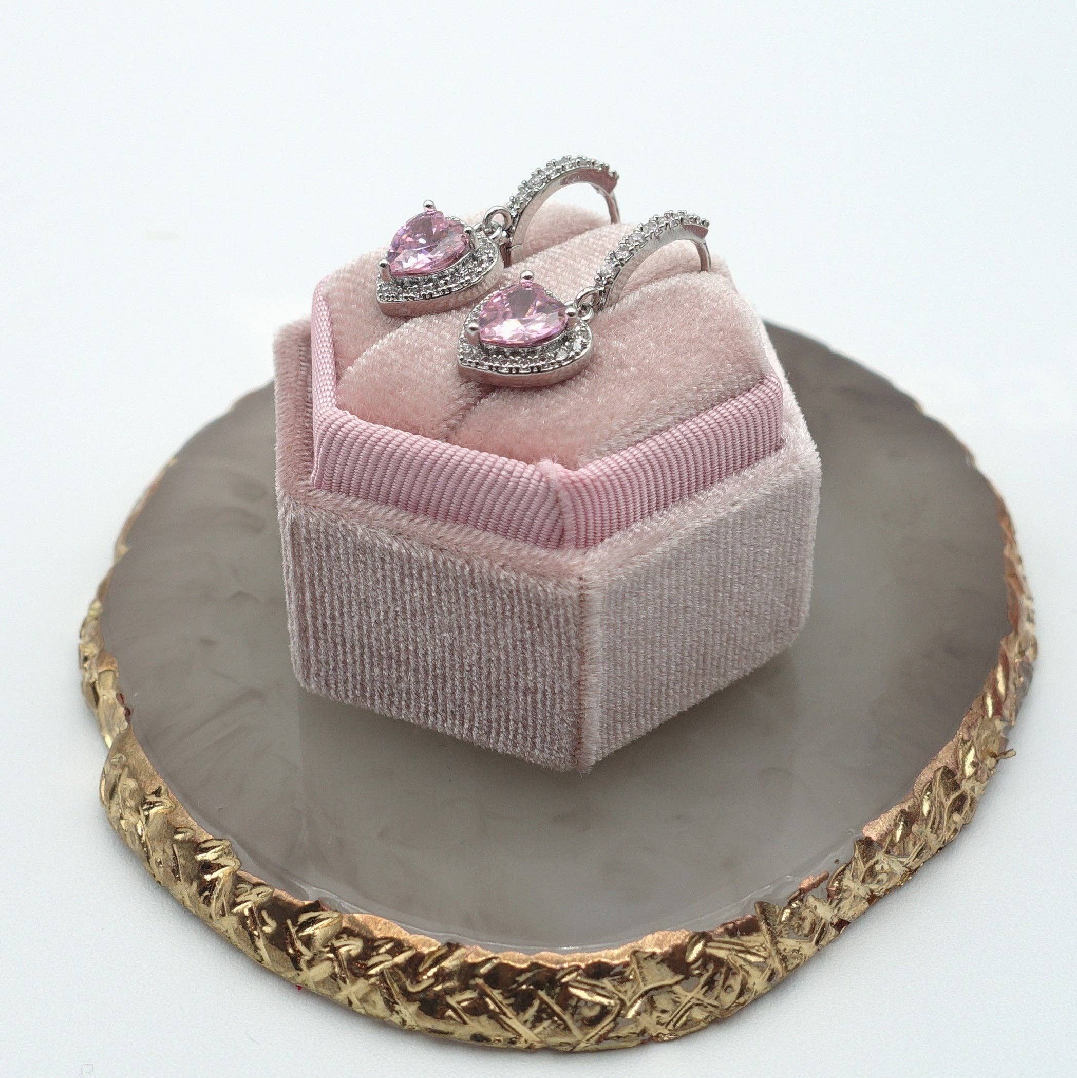 Daemon srls - Wholesale Dangle Earrings - Diana HOOPS ~ 12 colori - Orecchini a cerchio con cuore in Cubic Zirconia12