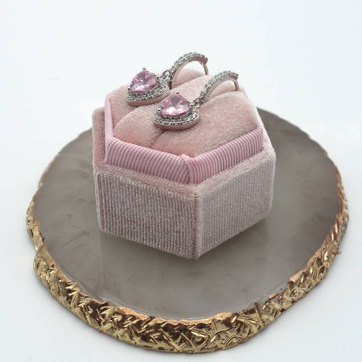 Daemon srls - Wholesale Dangle Earrings - Diana HOOPS ~ 12 colori - Orecchini a cerchio con cuore in Cubic Zirconia12