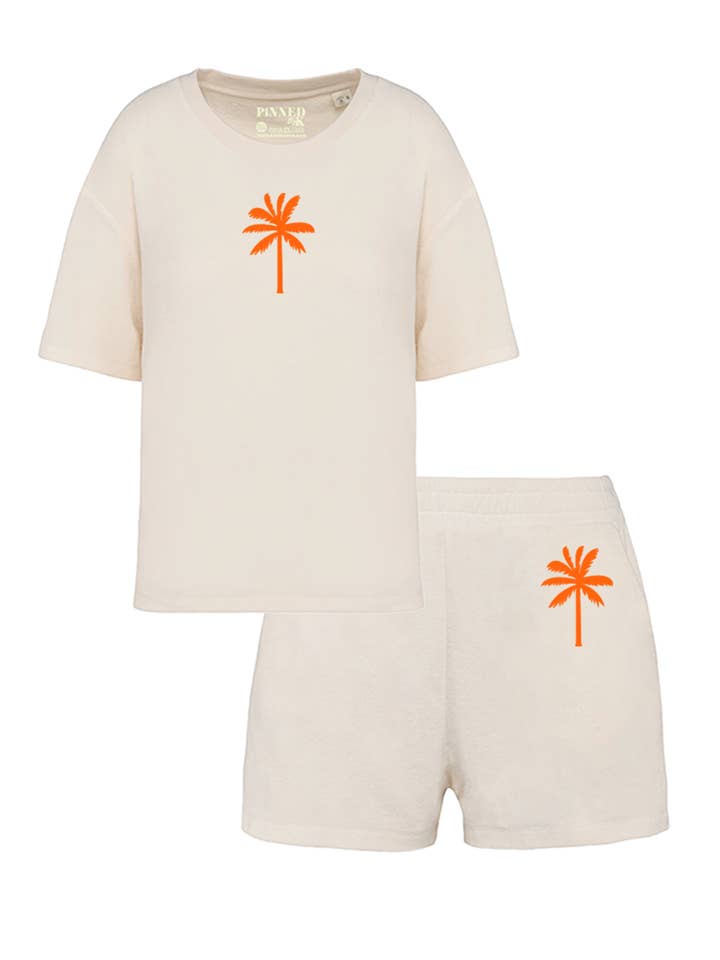 Conjunto de Veludo Palmtree Neon Laranja | NOTA: Prazo de entrega 5-6 dias úteis por atacado de PINNED by K