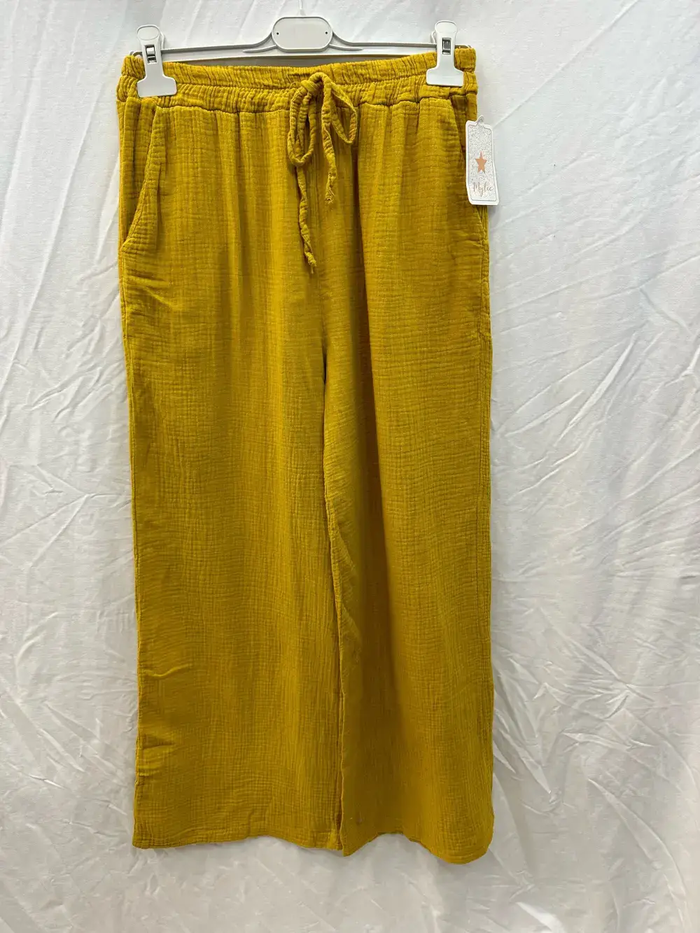 Mimi & Gogo - Wholesale Pants - Women's - Cotton gauze pants with pockets @5375_PGazePoches28