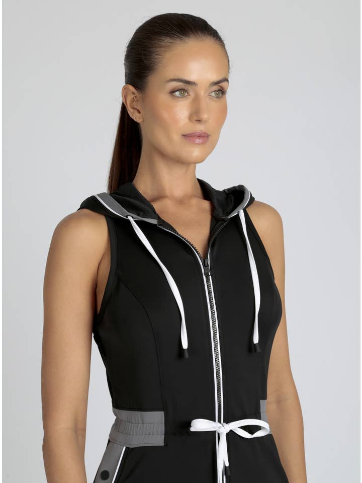 BLACK CHARCOAL VISTA TRACK DRESS for wholesale on Faire