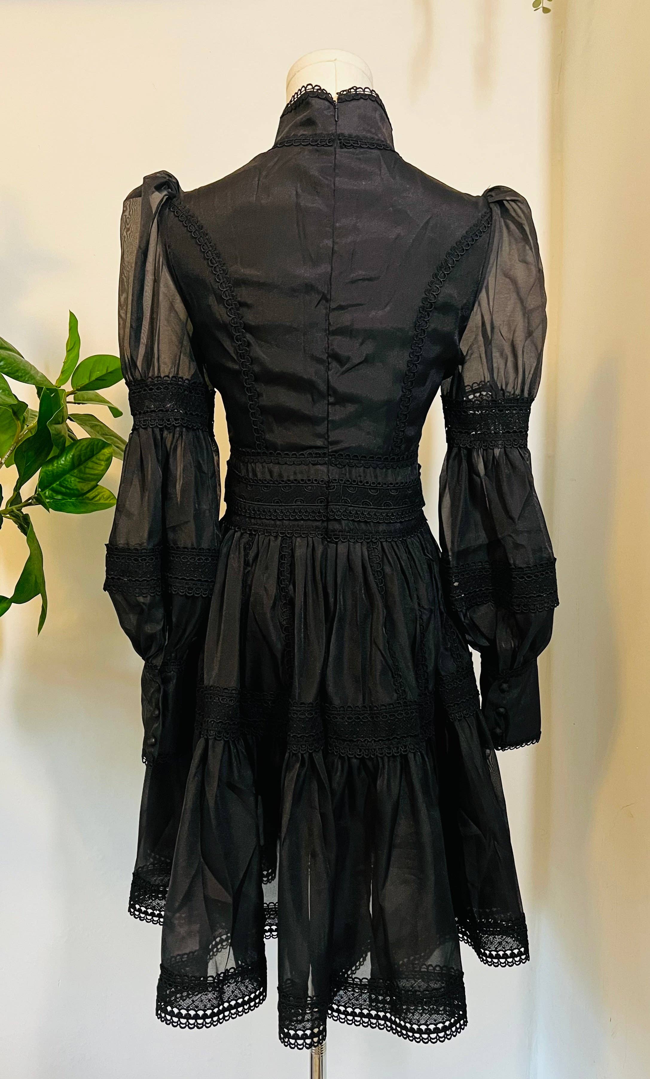 Witchwood Bags - Wholesale Dress - Women's - Morgana -Victorian Inspired Party Dress- BLACK ready to ship8