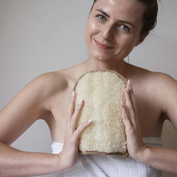 Premium Loofah Peeling Glove - Loofah/Cotton - Loofah Sponge for wholesale by Loofahcrafts