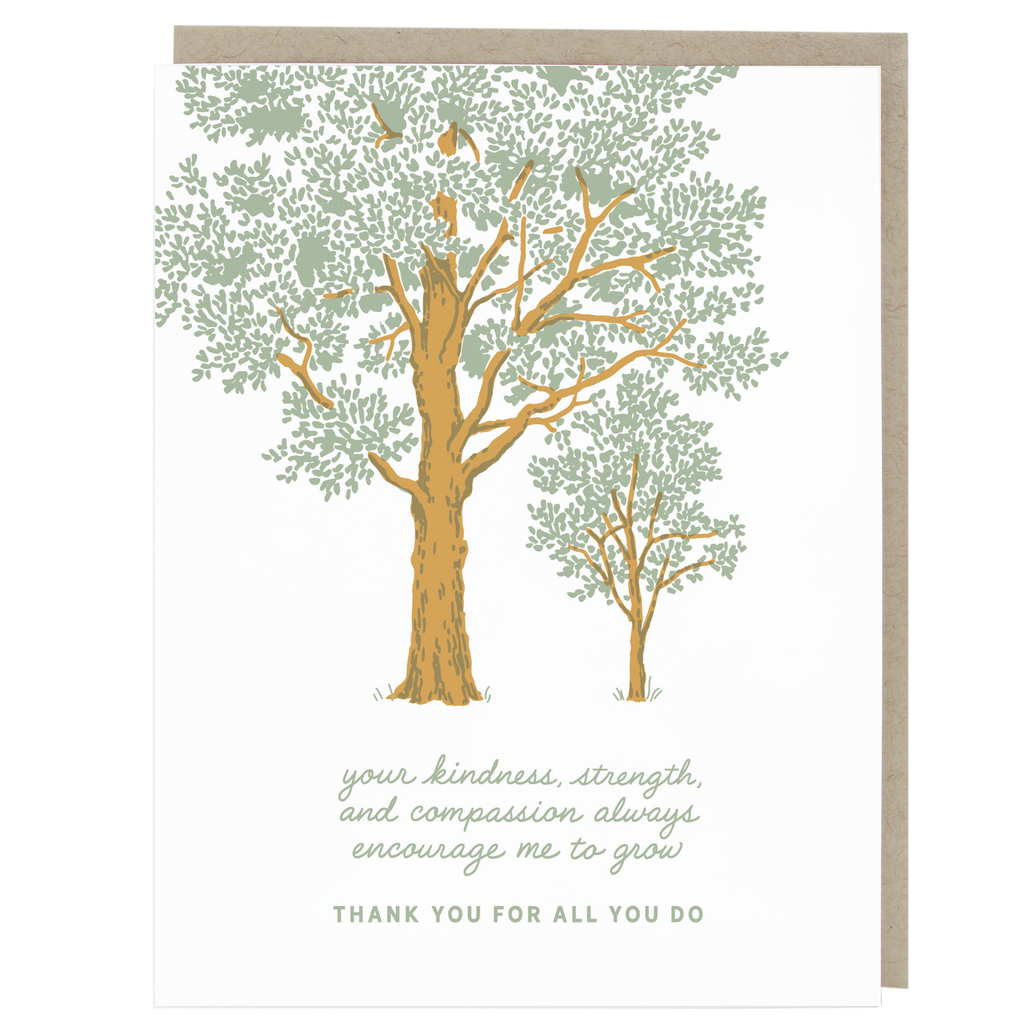 Smudge Ink - Wholesale Thank You Card - Tree & Sapling Caregiver Card2