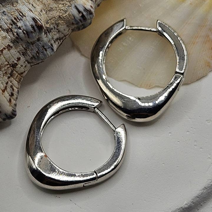 Lila Earrings - Classic Hoop Earrings - Silver/Gold for wholesale by Vie Jewelry