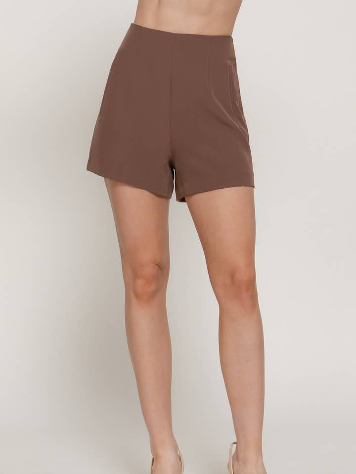 Active Basic | Active USA - Wholesale Shorts - Women's - Highwaist Pinktuck Detail Shorts35