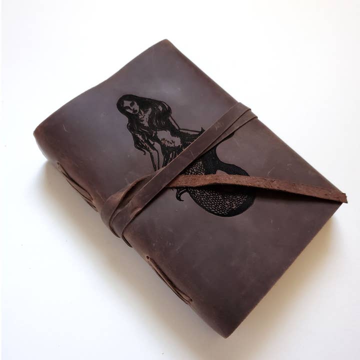 Havfrue Læder Journal med ledning, håndlavet uforet papir for engroshandel hos Lyoncraft