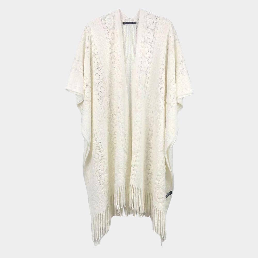 Sensibling Corp. - Vendita all'ingrosso Poncho - Donna - Poncho Ruana all'uncinetto solido3