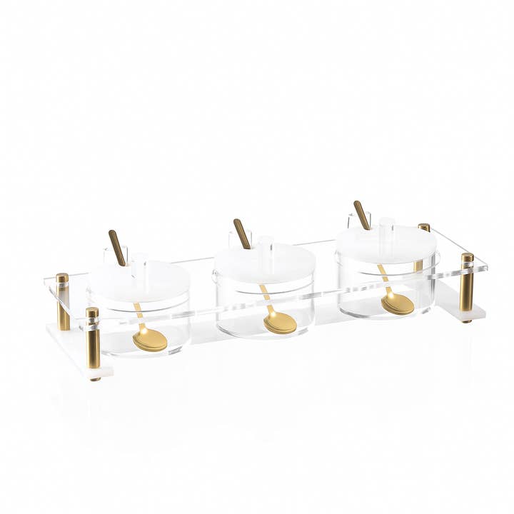 Suspended Pearlstone Dip Bowl Set for wholesale by Waterdale Collection